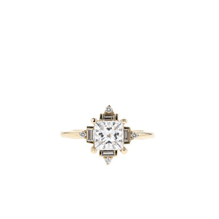 1.07 CT Princess Cut Vintage Moissanite Engagement Ring - Barbara Maison 