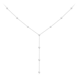 0.1 Moissanite Diamond Bezel Lariat Necklace