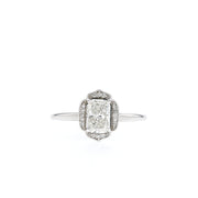 1.04 -1.67 CT Radiant Cut Halo Moissanite Engagement Ring - Barbara Maison 