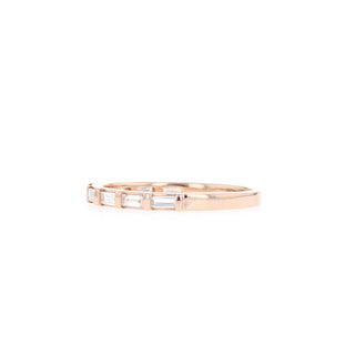 Baguette Shaped Half Eternity Moissanite Wedding Band