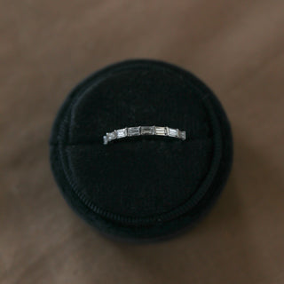 Baguette Shaped Half Eternity Moissanite Wedding Band