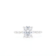 0.84 CT-1.91 CT Oval Cut Solitaire Pave Moissanite Engagement Ring - Barbara Maison 