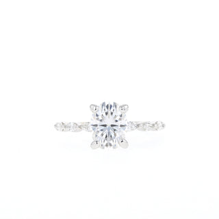 0.84 CT-1.91 CT Oval Cut Solitaire Pave Moissanite Engagement Ring - Barbara Maison 