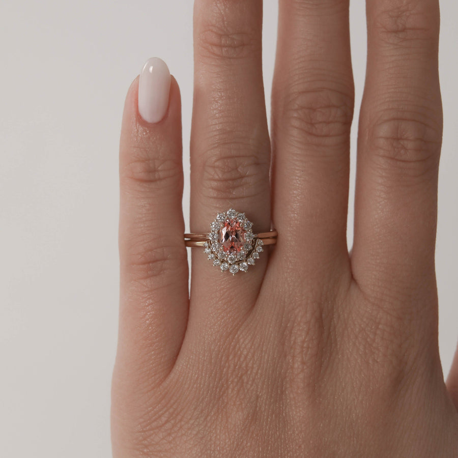 Curved Moissanite Wedding Band