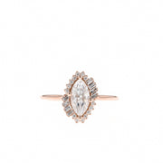 0.67 CT Marquise Cut Halo Moissanite Engagement Ring - Barbara Maison 