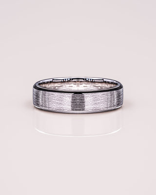 Brushed-Finish White Gold Men's Band - Barbara Maison 