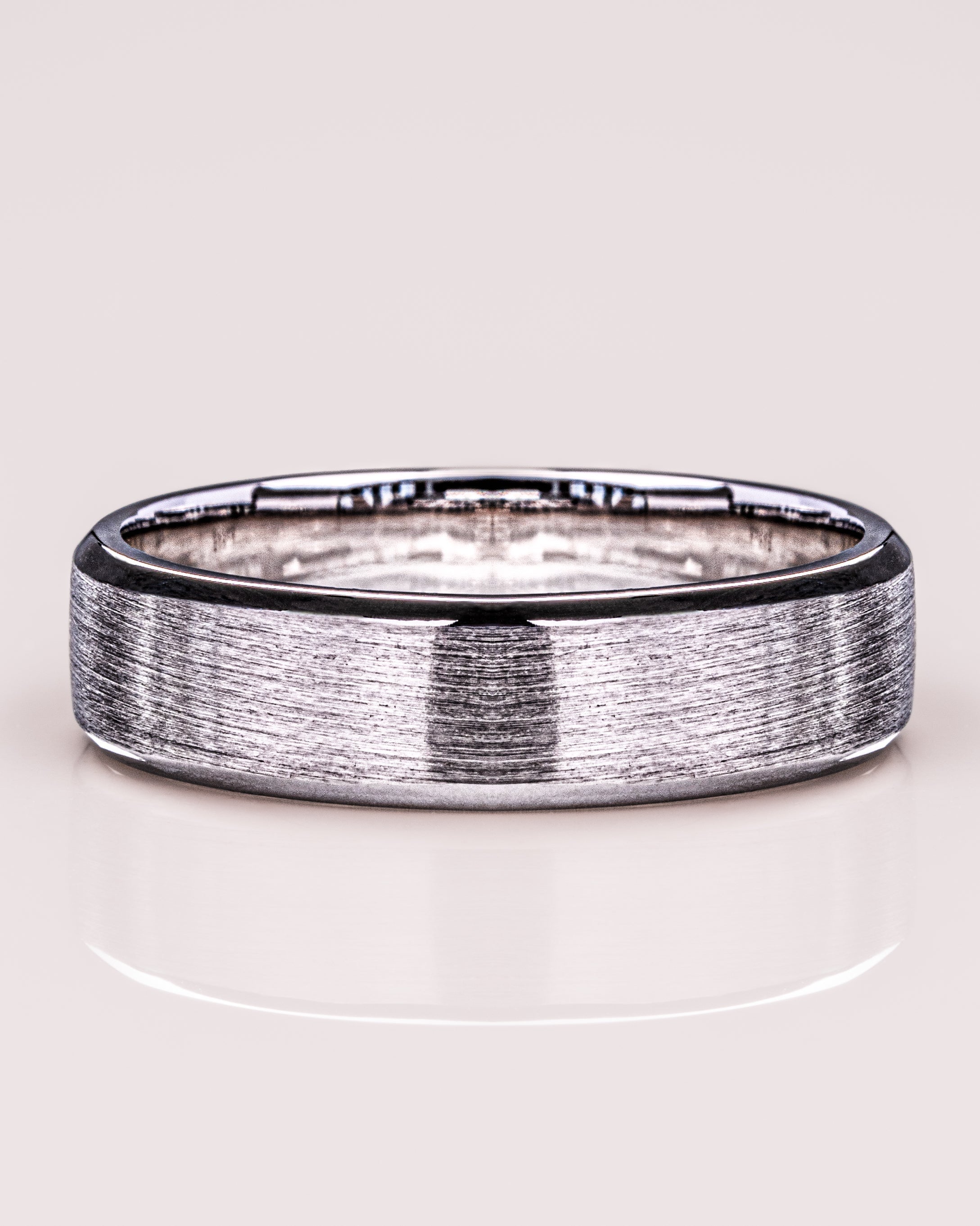 Brushed-Finish White Gold Men's Band - Barbara Maison 
