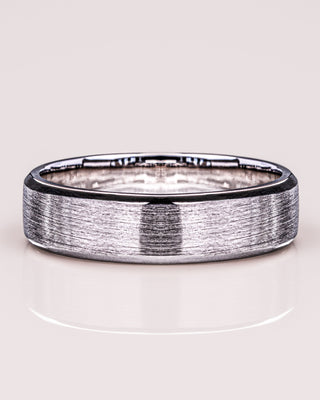 Brushed-Finish White Gold Men's Band - Barbara Maison 