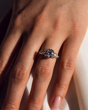 3.08 CT Round Three Stone Moissanite Engagement Ring - Barbara Maison 