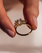 3.08 CT Round Three Stone Moissanite Engagement Ring - Barbara Maison 