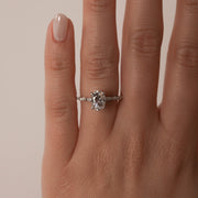 0.84 CT-1.91 CT Oval Cut Solitaire Pave Moissanite Engagement Ring - Barbara Maison 