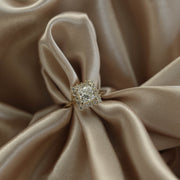 1.07 CT Princess Cut Halo Moissanite Engagement Ring - Barbara Maison 