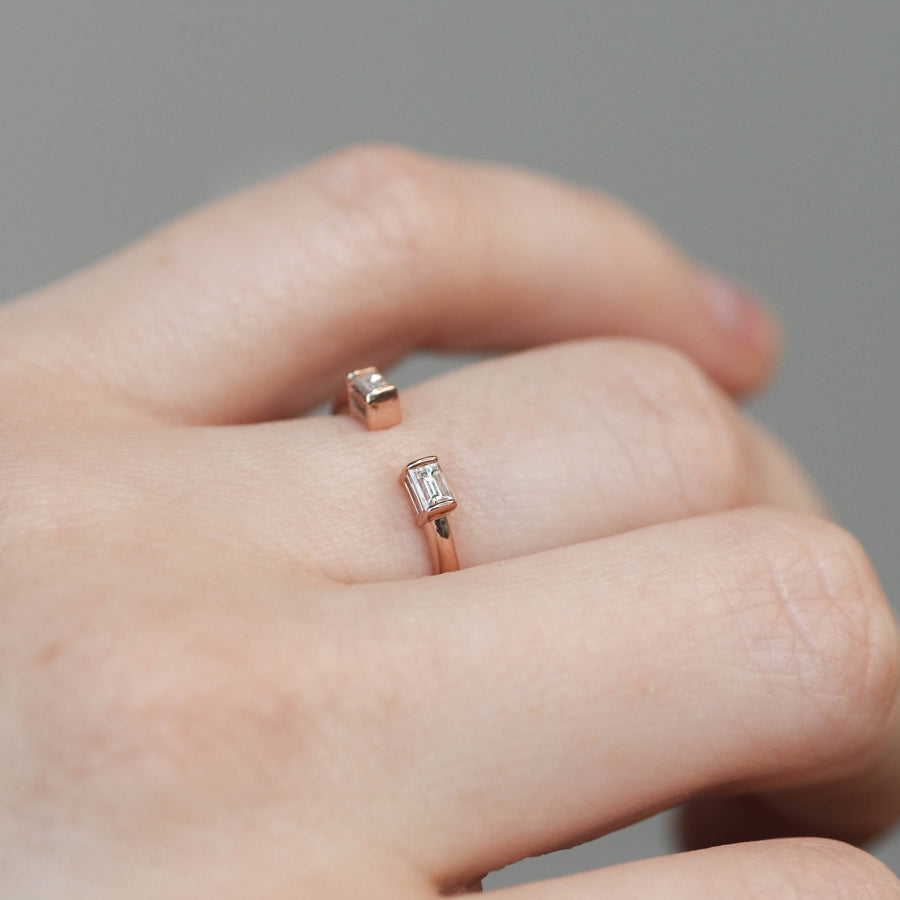 0.14 Baguette Open Moissanite Wedding Band