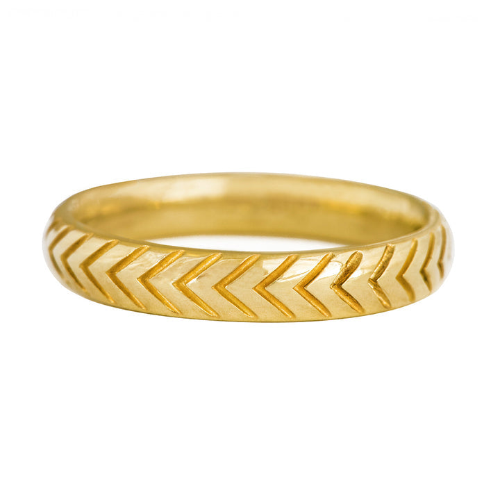 Men's Wedding Band with Engraved Geometric Pattern - Barbara Maison 