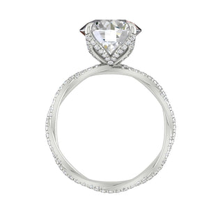 4.11 CT Round Cut Twisted Pave Moissanite Engagement Ring - Barbara Maison 