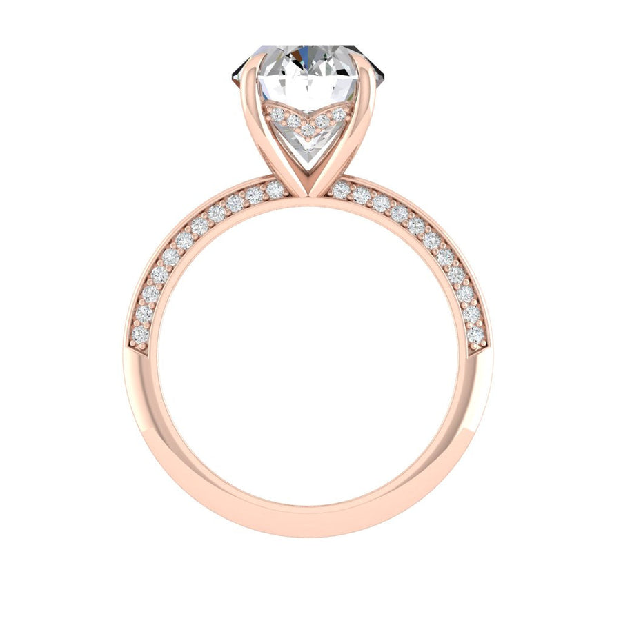 5.18 CT Oval Cut Hidden Halo Moissanite Engagement Ring - Barbara Maison 