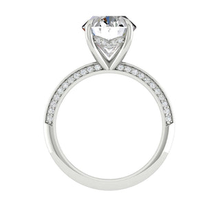 5.18 CT Oval Cut Hidden Halo Moissanite Engagement Ring - Barbara Maison 