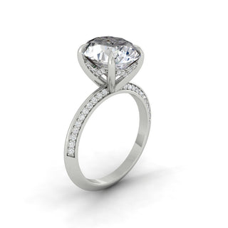 5.18 CT Oval Cut Hidden Halo Moissanite Engagement Ring - Barbara Maison 