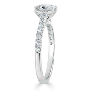 0.75 CT Radiant Cut Solitaire Pave Setting Engagement Ring - Barbara Maison 