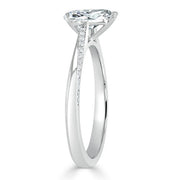 0.75 CT Pear Cut Solitaire Moissanite Engagement Ring - Barbara Maison 