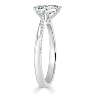 0.75 CT Pear Cut Solitaire Moissanite Engagement Ring - Barbara Maison 