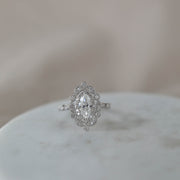 0.67 CT Marquise Cut Vintage Moissanite Engagement Ring - Barbara Maison 