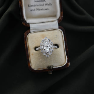 0.67 CT Marquise Cut Vintage Moissanite Engagement Ring - Barbara Maison 