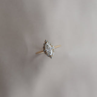 0.67 CT Marquise Cut Halo Moissanite Engagement Ring - Barbara Maison 