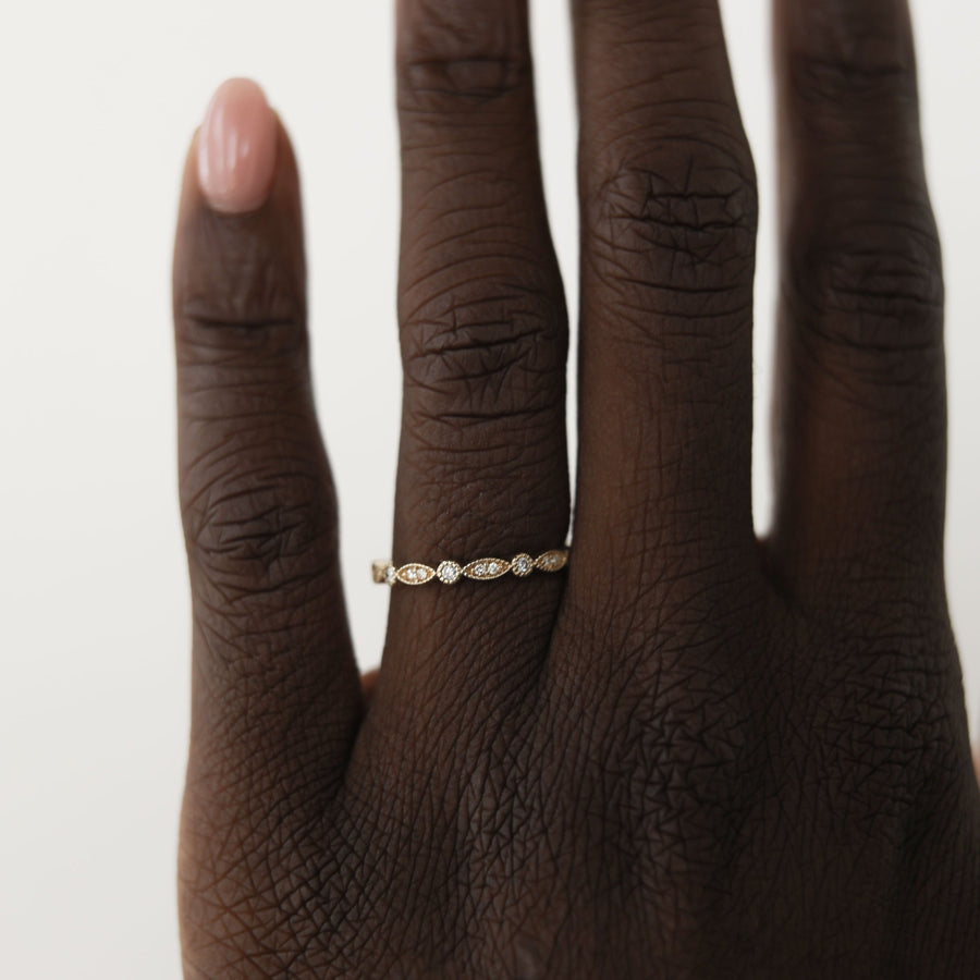 Vintage Moissanite Wedding Band