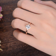 0.75 CT Oval Solitaire Moissanite Engagement Ring - Barbara Maison 