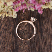 0.75 CT Oval Solitaire Moissanite Engagement Ring - Barbara Maison 