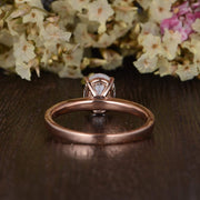 0.75 CT Oval Solitaire Moissanite Engagement Ring - Barbara Maison 