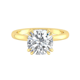 2.0 CT Cushion Cut Solitaire Moissanite Engagement Ring - Barbara Maison 