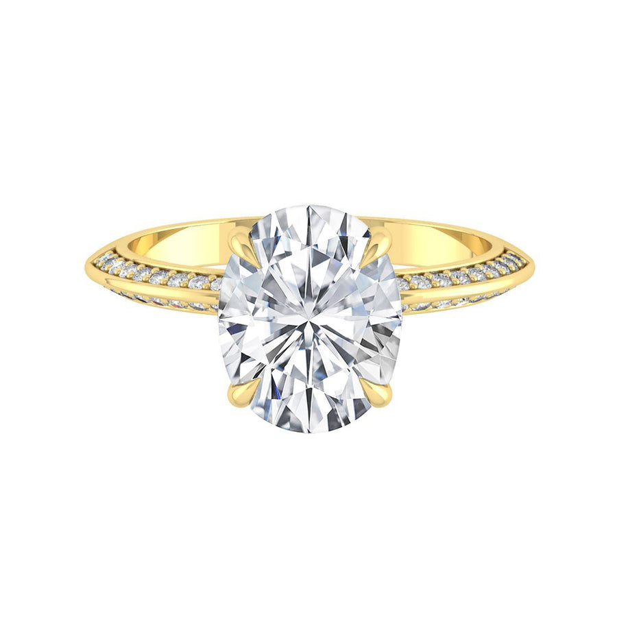 5.18 CT Oval Cut Hidden Halo Moissanite Engagement Ring - Barbara Maison 