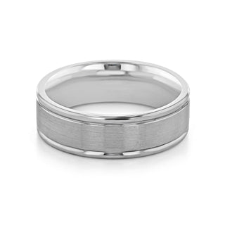 Men's Brushed Finish Classic Wedding Band - Barbara Maison 