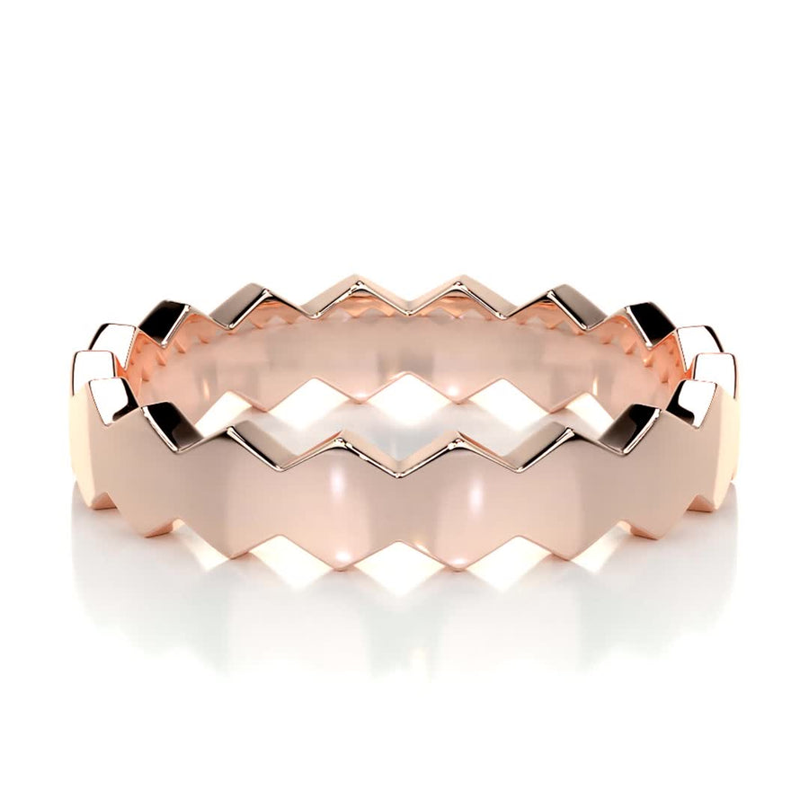 Hexagon Form Polished Finish Classic Men's Band - Barbara Maison 