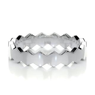 Hexagon Form Polished Finish Classic Men's Band - Barbara Maison 