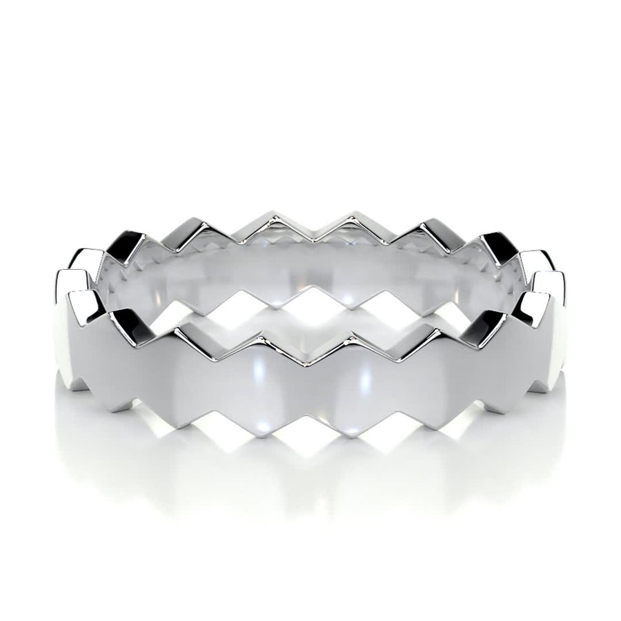 Hexagon Form Polished Finish Classic Men's Band - Barbara Maison 