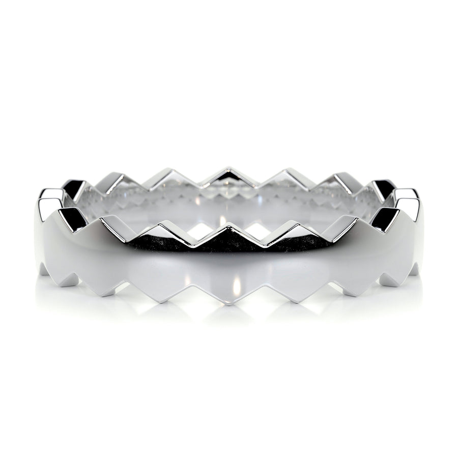 Hexagon Form Polished Finish Classic Men's Band - Barbara Maison 