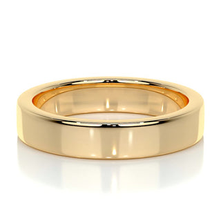 Polished Finish Yellow Gold Classic Men's Band - Barbara Maison 