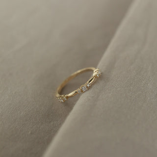 0.15 Princess & Dainty Moissanite Wedding Band