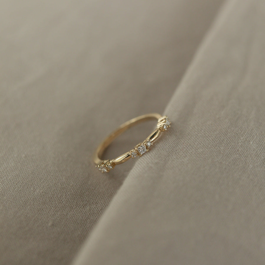 0.15 Princess & Dainty Moissanite Wedding Band