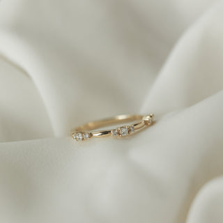 0.15 Princess & Dainty Moissanite Wedding Band