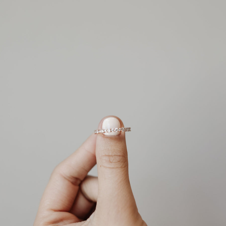 0.39 TCW Round Half Eternity Moissanite Wedding Band - Barbara Maison 