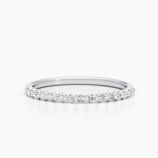 0.3 CT Round Half Eternity Stackable Wedding Band