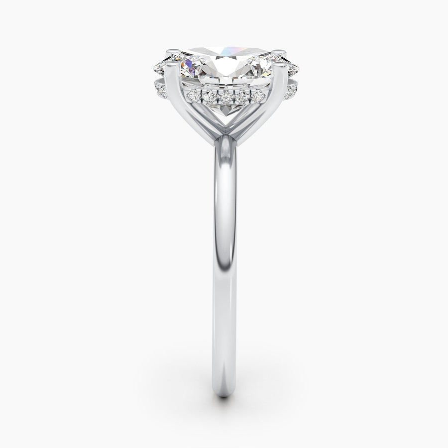 2.5ct Oval G- VS Hidden Halo Diamond Engagement Ring