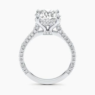 2.8ct Round F- VS Hidden Halo & Pave Diamond Engagement Ring