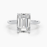 3.01ct Emerald E- VS Solitaire Diamond Engagement Ring