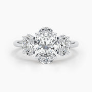 2.61ct Oval G- VS 3 Stones Diamond Engagement Ring