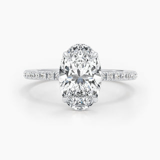 2.67ct Oval G- VS Pave Diamond Engagement Ring